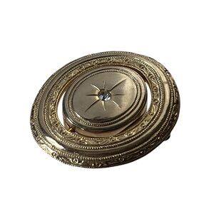 Vintage Estate Avon Swivel Picture Frame Locket Brooch Oval Gold Tone